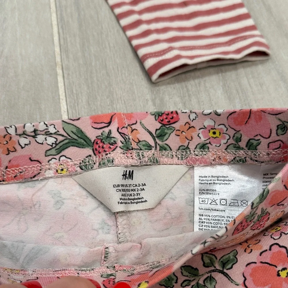 H&M 3T 4T Kids Leggings Set - Pink, Red, Multicolor - Picture 11 of 16
